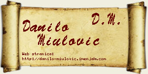 Danilo Miulović vizit kartica